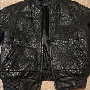 Expo 2000 Vintage Black Quilted Bomber Jacket